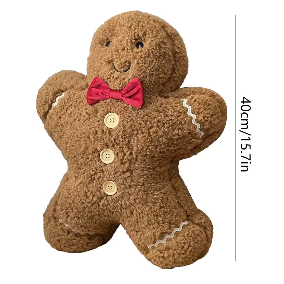 Christmas Decoration Toys Cute Gingerbread Man Plushie Toy Biscuit Man Doll Cartoon Soft Pillow Cushion Home Decor Kids Gift