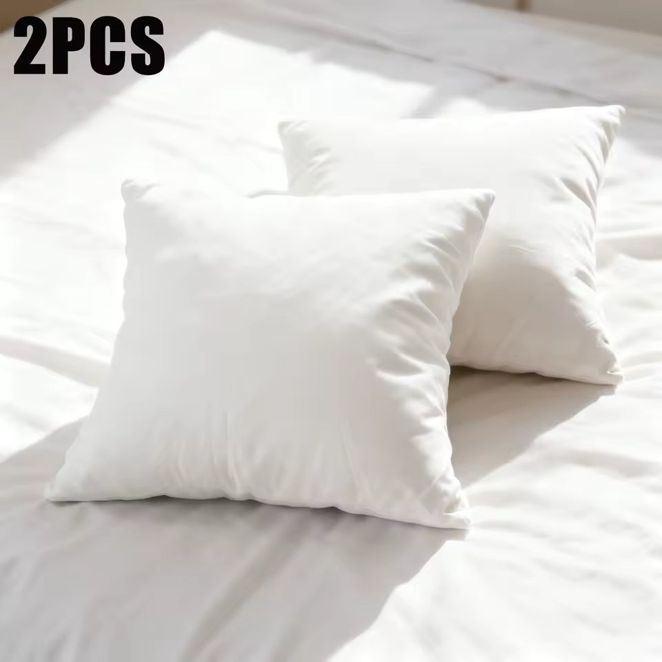 2 Decorative Pillows - 18“ x 18” Mattress Sofa Pillows - Everyday Home Pillow Inserts, Gifts for Family