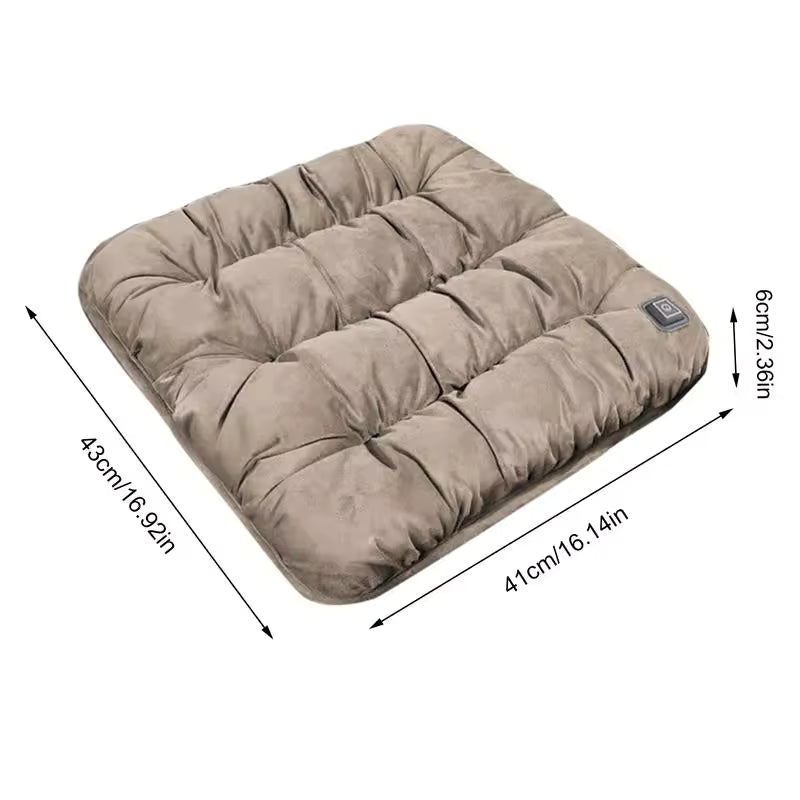 Heated Car Seat Cushion Graphene Heat Massage Chair Pad Plush Outdoor Heated Chair Cushions USB-Powered Massage Heat Seat