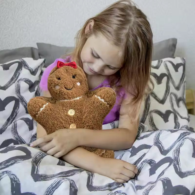 Christmas Decoration Toys Cute Gingerbread Man Plushie Toy Biscuit Man Doll Cartoon Soft Pillow Cushion Home Decor Kids Gift