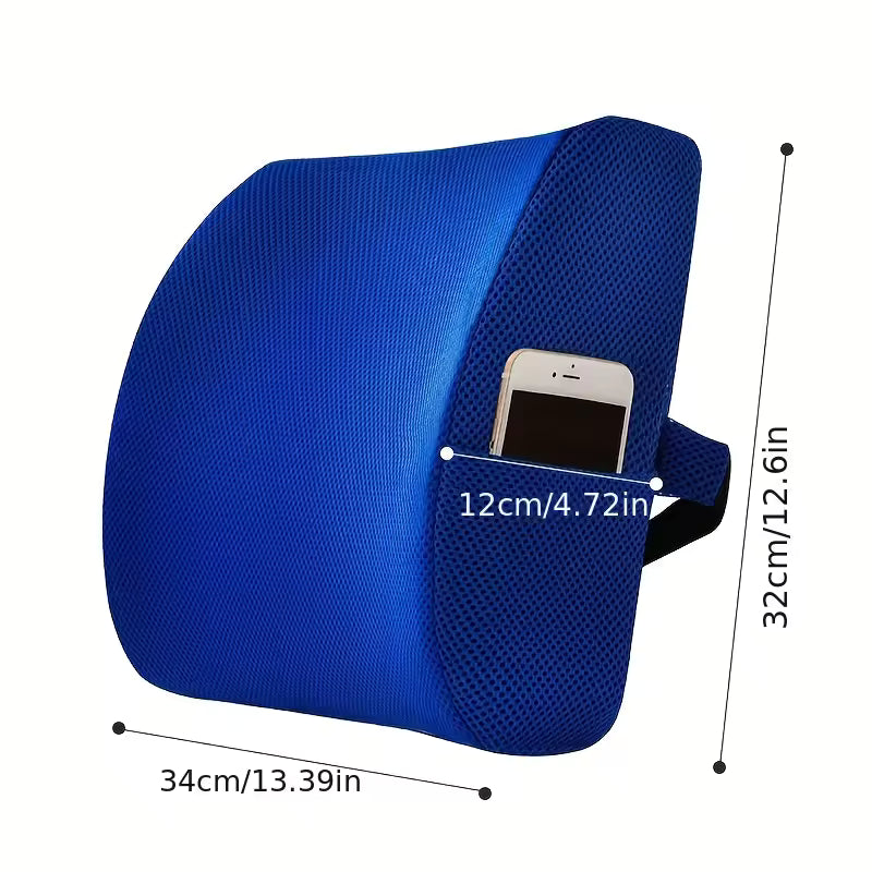 Everlasting Comfort Lumbar Support Pillow for Office Chair - Memory Foam Back Cushion for Chair, Car, Couch - Lumbar Pillow Prom